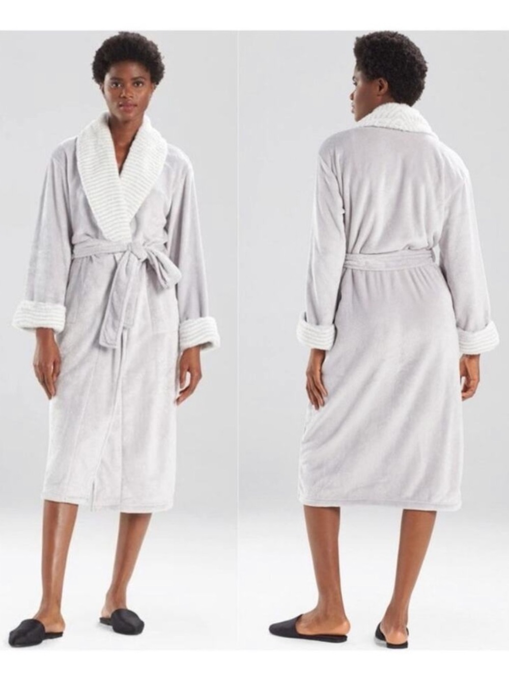 Natori Faux Fur Trim Robe
